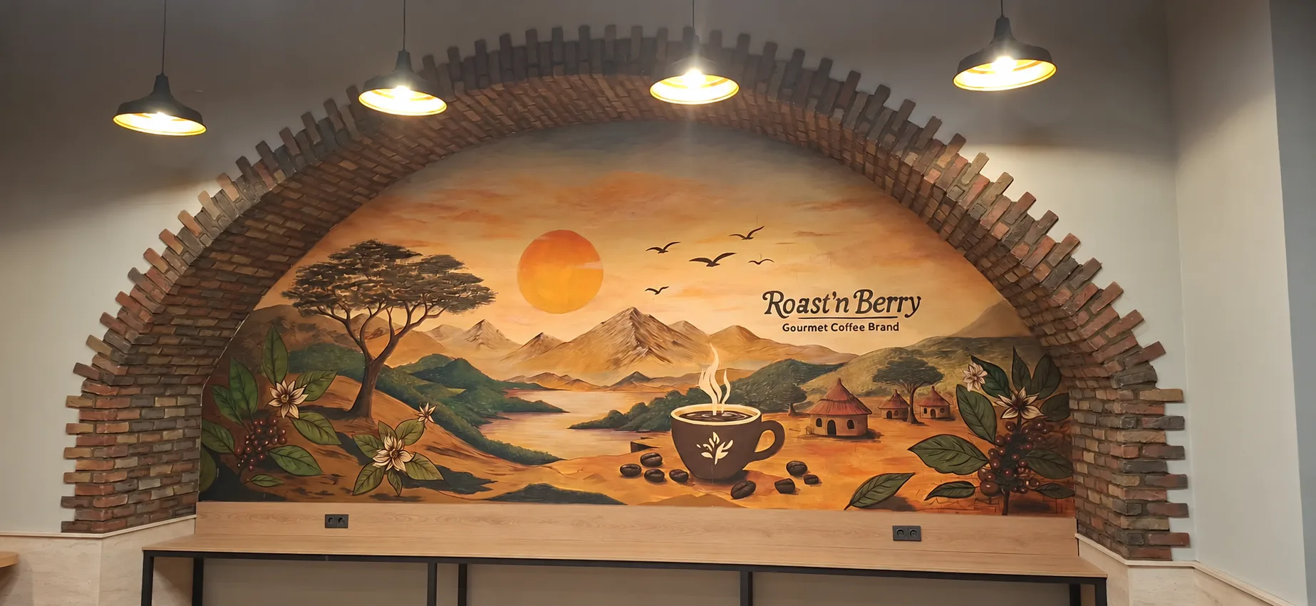 Dark Eski Tuğla iç mekan uygulaması